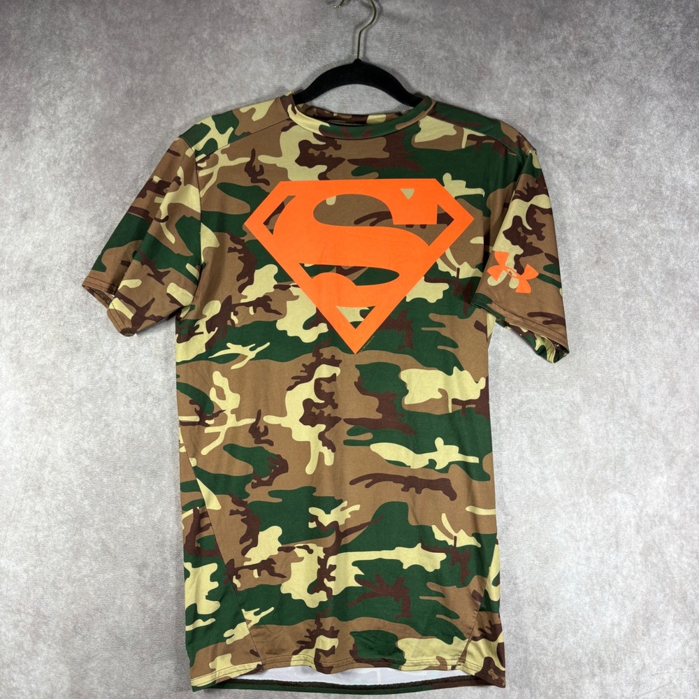 Under Armour Alter Ego Superman Camouflage HeatGear Shirt Mens L Camo Superman